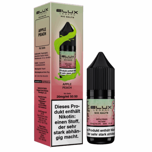 Elux Liquid 10ml Nikotinsaltz 10mg - Apple Peach – Bild 2