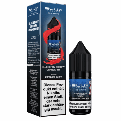 Elux Liquid 10ml Nikotinsaltz 10mg - Blueberry Cherry Crunberry – Bild 2
